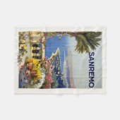 サンレモイタリアヴィンテージ旅行フリースブランケット フリースブランケット (正面(横))