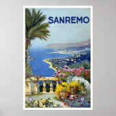 "サンレモ,イタリア"ヴィンテージ旅行ポスター ポスター (正面)