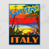 サンレーモのリビエラ、イタリア、ヴィンテージの旅行ポストカード ポストカード (正面)