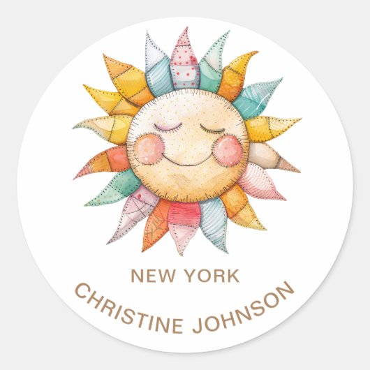 サンロゴクラシックラウンドステッカー ラウンドシール (正面)