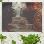 サンロザリアの戴冠式byアンソニー・ヴァン・ダイク キッチンタオル (折り畳み)