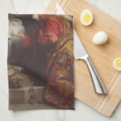 サンロザリアの戴冠式byアンソニー・ヴァン・ダイク キッチンタオル (四つ折り)