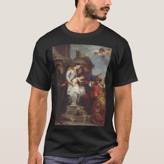 サンロザリアの戴冠式byアンソニー・ヴァン・ダイク tシャツ (正面)