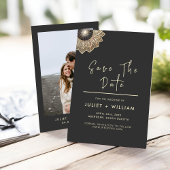 サンヴィンテージレースフローラゴールドフォイルエンボス結婚ズ セーブザデート