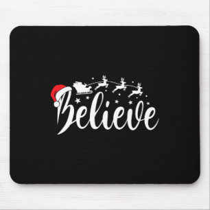 サン信じタクリスマスパジャマおもしろいクリスマスビーブメンズ マウスパッド