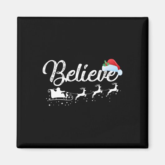 サン信じタ節のクリスマス男性の女性の少女B マグネット (正面)