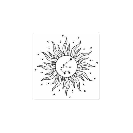 サン占星術アクエリアスサイン ラバースタンプ (インプリント)