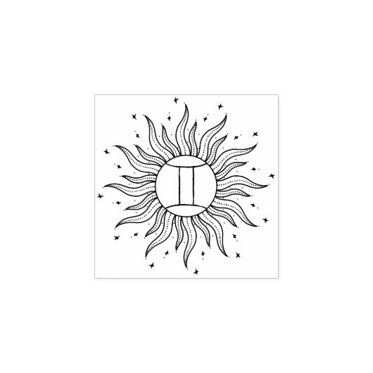 サン占星術ジェミニ ラバースタンプ (インプリント)