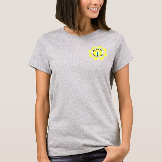 サン及びおもしろいロゴくもの巣プロモーション Tシャツ (正面)