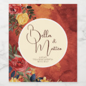 サン地中海のボホテラコッタフローラ結婚ズ ワインラベル (シングルラベル)