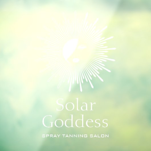 サン女神ガールスプレー日焼けサロンウィンドウにしがみつく ウィンドウサイン (シート3)