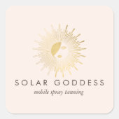 サン女神ガールロゴスプレーなめしサロンピンク スクエアシール (正面)