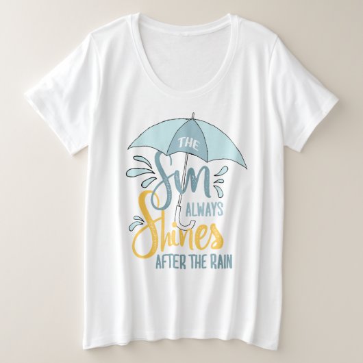 サン引用文雨引用文前向き成果引用文 プラスサイズTシャツ (デザイン正面)