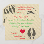 サン感謝していタ·カードのミルクとクッキーに 招待状 (正面/裏面)