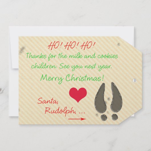 サン感謝していタ·カードのミルクとクッキーに 招待状 (正面)