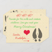 サン感謝していタ·カードのミルクとクッキーに 招待状 (正面/裏面)