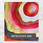 サン抽象芸術ウォーターカラーアートワインラベル ワインラベル (シングルラベル)