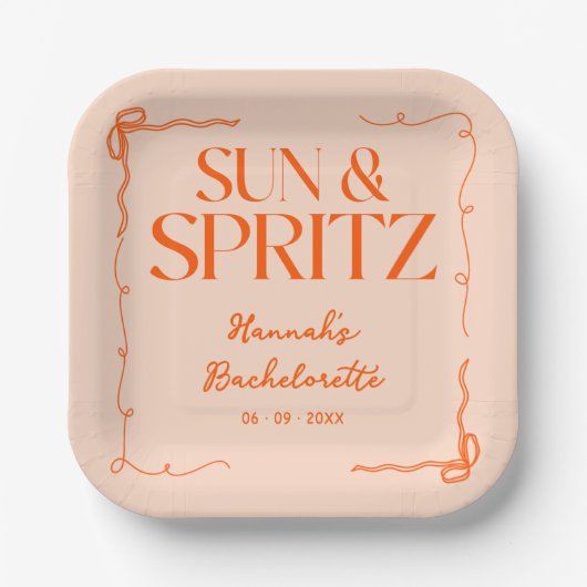 サン描アンドスピリッツバチェロレッテ週末パーティー ペーパープレート (正面)