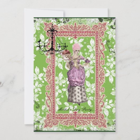 サン日のケーキ 母の日の私の招待状 招待状 (正面)