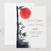 サン日本のバンブー結婚式招待状 招待状 (正面/裏面)