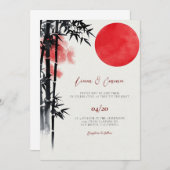 サン日本のバンブー結婚式招待状 招待状 (正面/裏面)