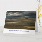 サン曇りビーチカラーフランスモンサンミシェル カード (黄色い花)