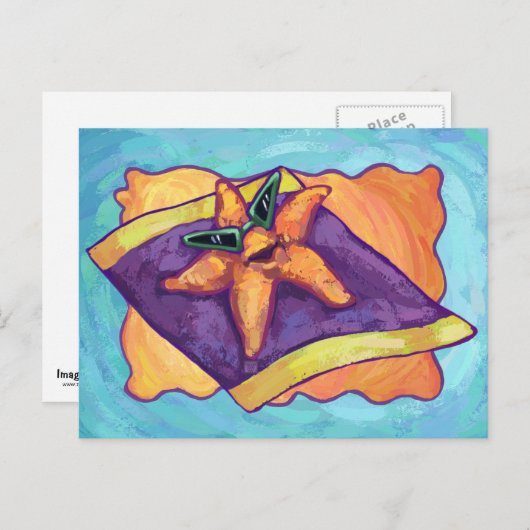 サン浴びのヒトデ ポストカード (正面/裏面)