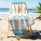 サン海ウェーブガールズウィークパーソナライズされた ビーチタオル