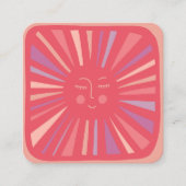 サン白熱［赤熱］光を放つキュートとピ魅力的ッカラフルク スクエア名刺 (正面)