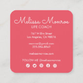 サン白熱［赤熱］光を放つキュートとピ魅力的ッカラフルク スクエア名刺 (裏面)