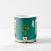 サン素朴ミゲルデアレンデブラウングリーンドーブドア コーヒーマグカップ (中央)