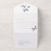 サン結婚ゴブルーの蝶の写真ミールRSVP オールインワン招待状 (外側)