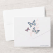 サン結婚ゴブルーの蝶の写真ミールRSVP オールインワン招待状 (裏面)