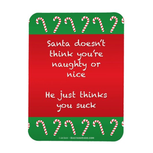 サン考えタユ吸ークリスマおもしろいス マグネット (縦)