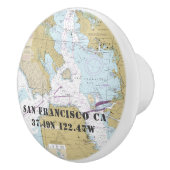 サン航海のフランシスコCA緯度グラフ セラミックノブ (右)