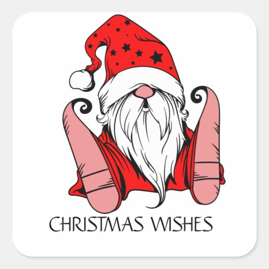 サン落ちたタ格言クリスマスススススクエアステッカー スクエアシール (正面)