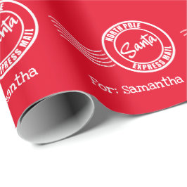 サン表現タ郵便北極配達（赤） ラッピングペーパー