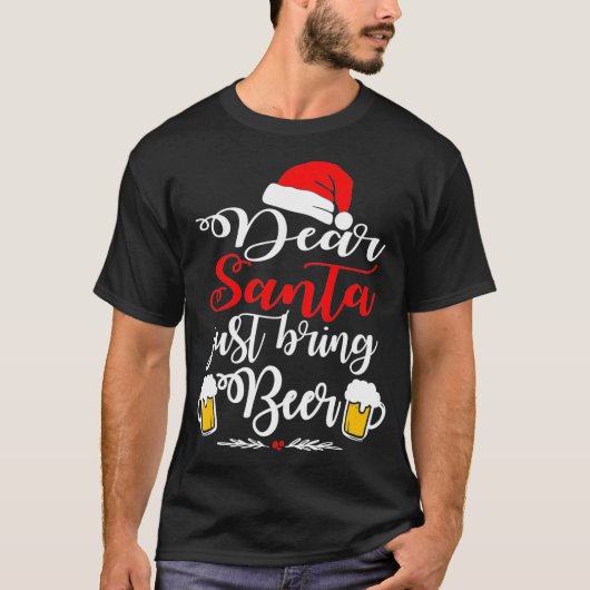 サン親愛タがビールのクリスマス・おもしろいクリスマス博士 Tシャツ (正面)