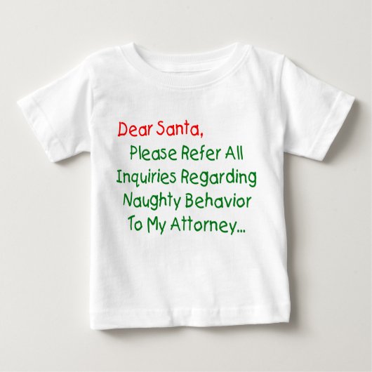 サン親愛タ弁護士-おもしろいクリスマスレター ベビーTシャツ (正面)