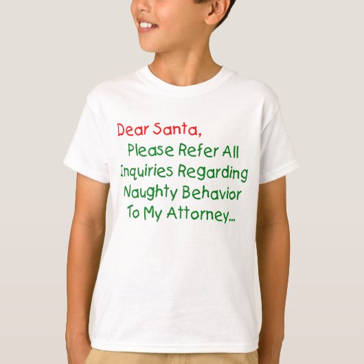 サン親愛タ弁護士-おもしろいクリスマスレター Tシャツ (正面)
