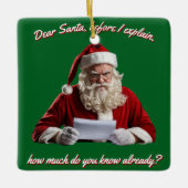 サン親愛タ…サンタクロースおもしろい、クリスマスホリデー セラミックオーナメント (正面)