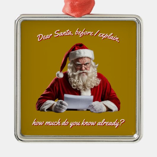 サン親愛タ…サンタクロースおもしろい、クリスマスホリデー メタルオーナメント (正面)