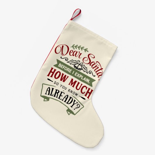 サン親愛タ·プレイフ·イ·プリークリスおもしろいマス·引用文 スモールクリスマスストッキング (正面 (吊り時))