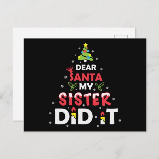 サン親愛タ・マイ・シスター、引用文のクリスマス・プレゼント ポストカード (正面/裏面)