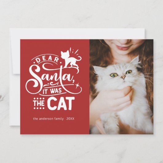 サン親愛タ…猫おもしろいクリスマスフォト シーズンカード (正面)