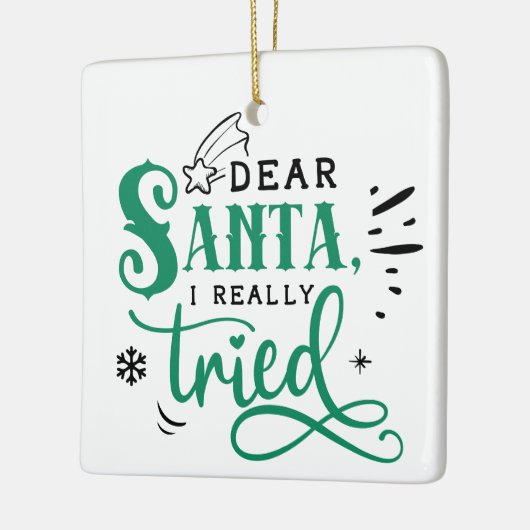 サン親愛タIが本当に試した |おもしろいクリスマスユーモア セラミックオーナメント (左)