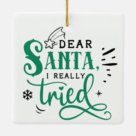 サン親愛タIが本当に試した |おもしろいクリスマスユーモア セラミックオーナメント (裏面)