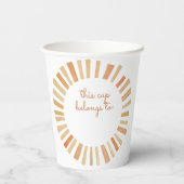 サン誕生日、サンシャイン1st誕生日、ボホサン 紙コップ (裏面)