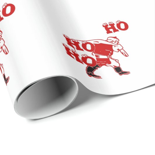 サン赤と白タ歩くホホホホアートプリント ラッピングペーパー (ロールコーナー)