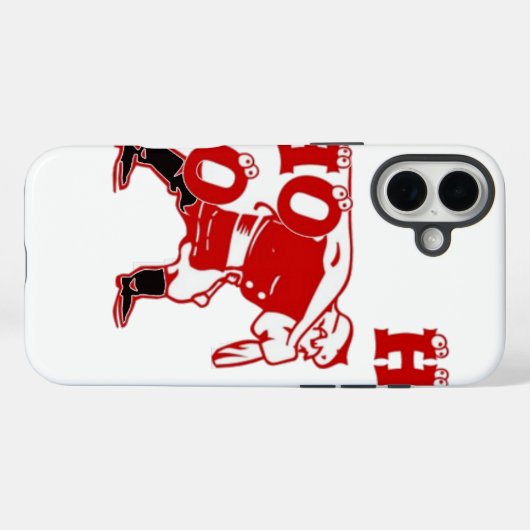 サン赤と白タ歩くホホホホアートプリント Case-Mate iPhoneケース (裏面 (横))